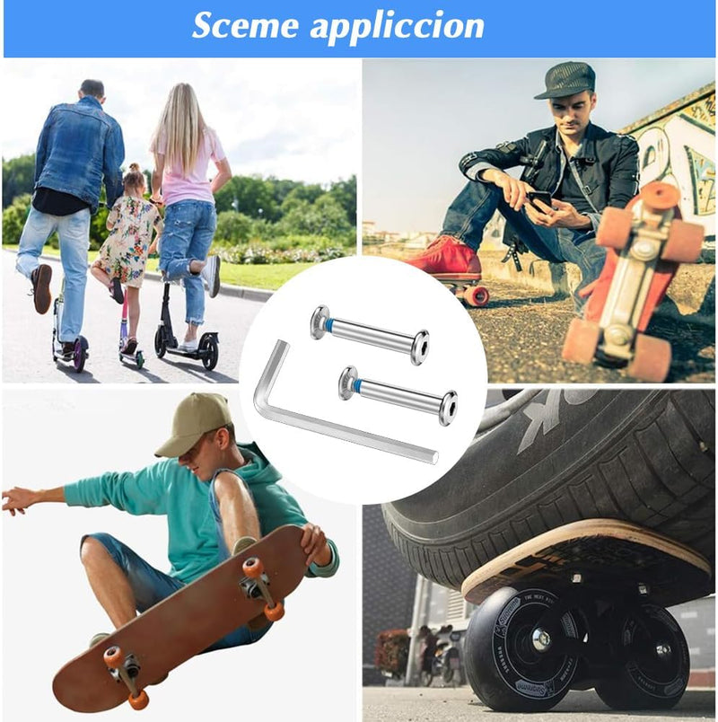Laad afbeelding in Galerijviewer, 12 schroeven voor schaatsen en 2 moersleutels voor inline skates, accessoires voor schaatsen, reserveonderdelen voor de reparatie van inline skates, kofferwielen - happygetfit.com
