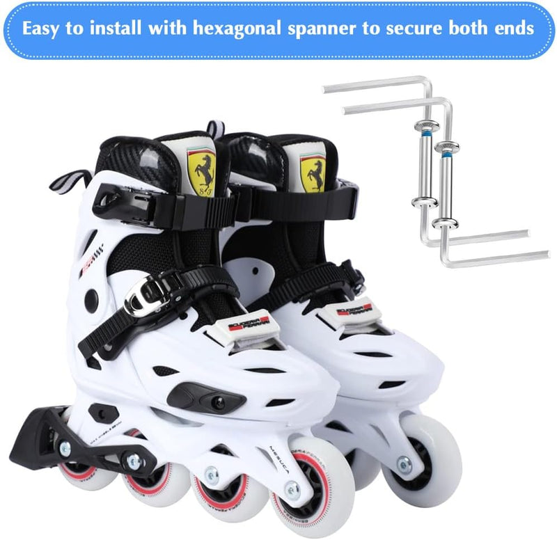 Laad afbeelding in Galerijviewer, 12 schroeven voor schaatsen en 2 moersleutels voor inline skates, accessoires voor schaatsen, reserveonderdelen voor de reparatie van inline skates, kofferwielen - happygetfit.com
