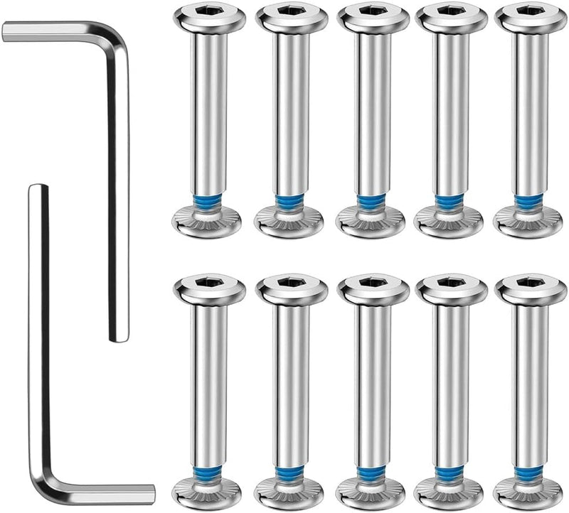 Laad afbeelding in Galerijviewer, 12 schroeven voor schaatsen en 2 moersleutels voor inline skates, accessoires voor schaatsen, reserveonderdelen voor de reparatie van inline skates, kofferwielen - happygetfit.com
