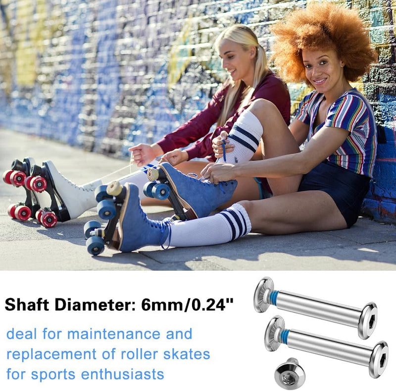 Laad afbeelding in Galerijviewer, 12 schroeven voor schaatsen en 2 moersleutels voor inline skates, accessoires voor schaatsen, reserveonderdelen voor de reparatie van inline skates, kofferwielen - happygetfit.com
