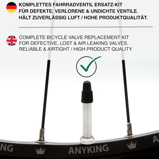 18-delige Frans Presta Sclaverand-ventiel SV vervangings-Set: fietsventielinzetstukken + autoventiel adapter luchtpomp compressor opzetstuk + schroefsleutel + ventieldop racefiets-ventielen - happygetfit.com