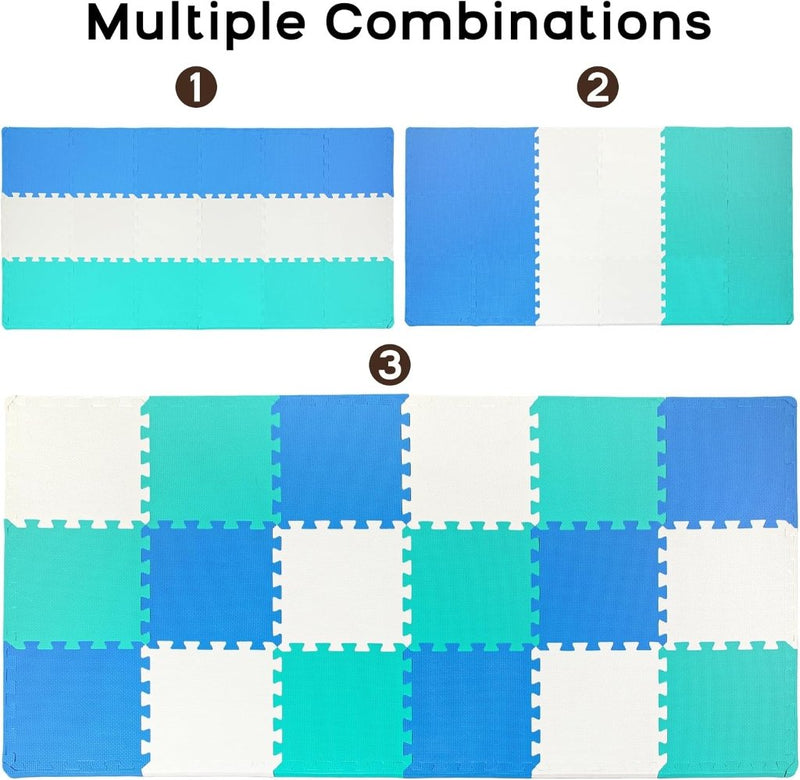 Load image into Gallery viewer, 18 stuks (30 x 30 cm) in elkaar te zetten vloermatten, beschermende vloermatten, puzzelmatten, zachte schuimstofmatten, speelmatten, turnmatten - happygetfit.com
