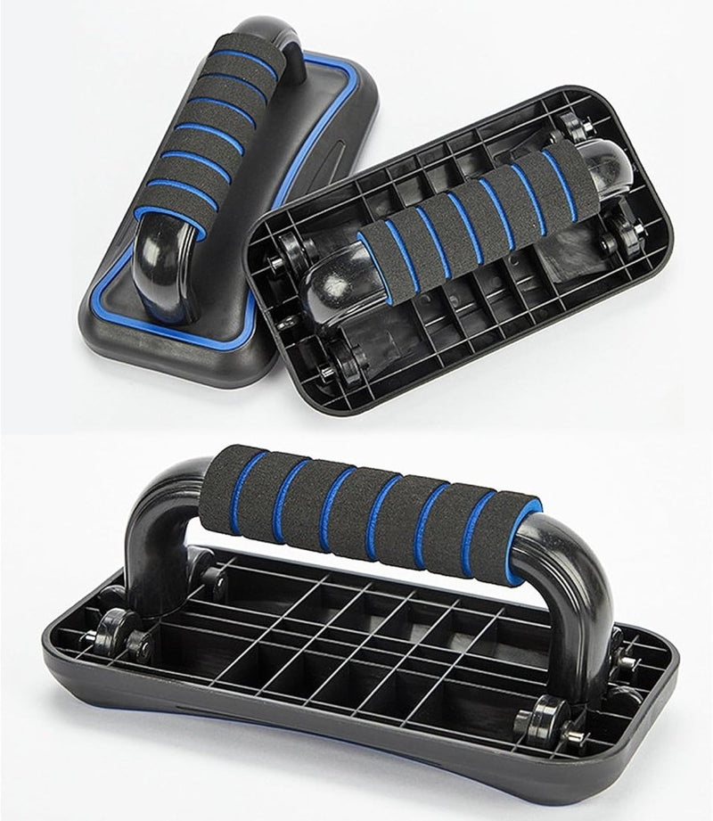 Załaduj obraz do przeglądarki galerii, 2-in-1 fitness trainer met push-up bars en ab roller met 8 wielen – buikspiertrainer – push-up board - happygetfit.com
