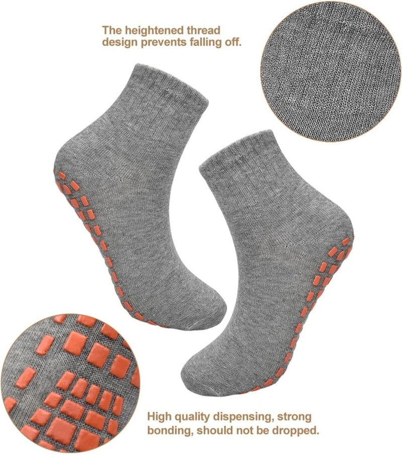 Load image into Gallery viewer, 2 paar dames heren antislip grip sokken ABS sport sokken voor yoga pilates barre trampoline fitness vechtsporten ziekenhuis thuis wandelen sokken met handgrepen - happygetfit.com
