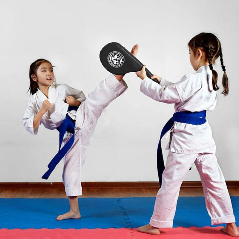 Laad afbeelding in Galerijviewer, 2 Pack Taekwondo Dubbele Kick Pads - Duurzaam Strike Boksen en Vechtsporten Apparatuur voor Karate Kickboksen MMA Praktijk - Voor Kinderen Jeugd Volwassen - happygetfit.com
