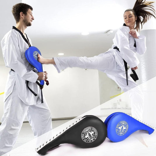 2 Pack Taekwondo Dubbele Kick Pads - Duurzaam Strike Boksen en Vechtsporten Apparatuur voor Karate Kickboksen MMA Praktijk - Voor Kinderen Jeugd Volwassen - happygetfit.com
