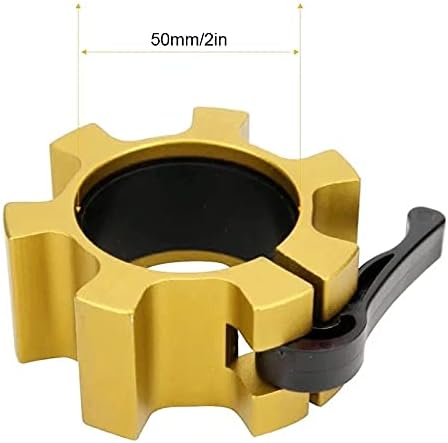 Load image into Gallery viewer, De 50 mm (2 inch) gouden halterklem met zwarte hendel is ideaal voor CrossFit-liefhebbers die op zoek zijn naar hoogwaardige klemmen! Bekijk de &quot;Train professioneel met deze Olympische halterklemmen!.
