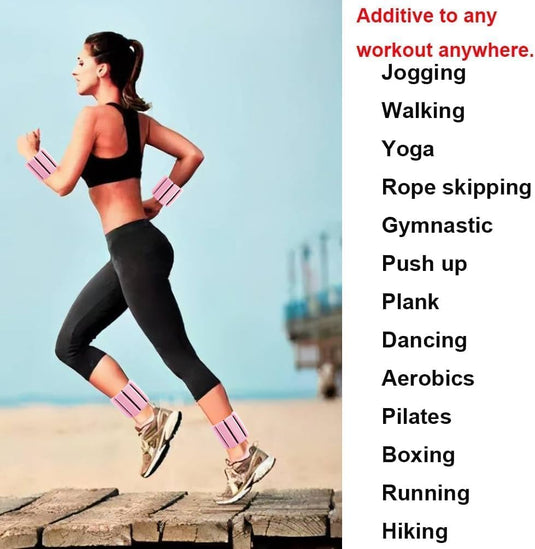 2 stuks verstelbare polsgewichten enkelgewichten voor oefeningen wandelen joggen yoga aerobics pilates gewichtsarmband fitnessarmband (14-23 cm) - happygetfit.com
