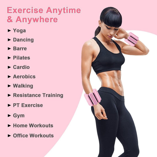 2 stuks verstelbare polsgewichten enkelgewichten voor oefeningen wandelen joggen yoga aerobics pilates gewichtsarmband fitnessarmband (14-23 cm) - happygetfit.com