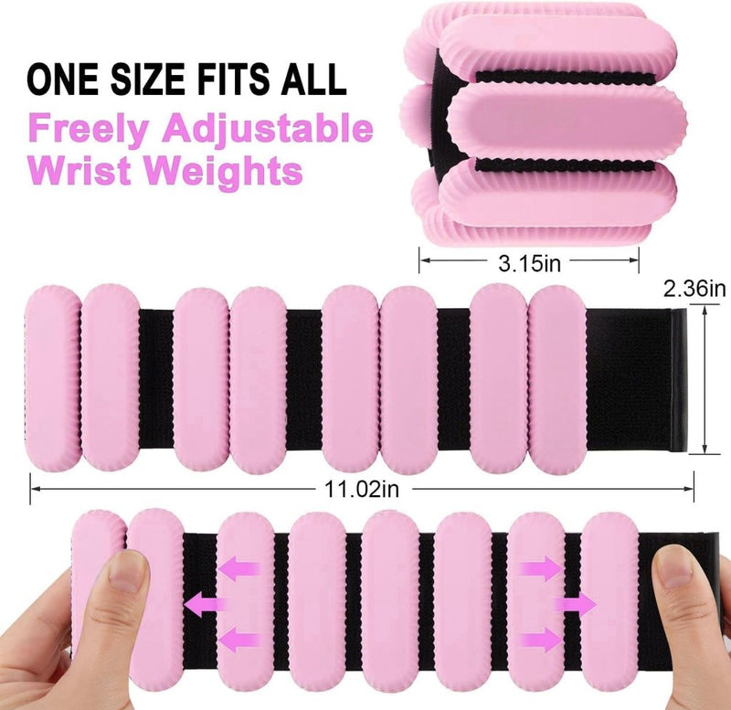 Load image into Gallery viewer, 2 stuks verstelbare polsgewichten enkelgewichten voor oefeningen wandelen joggen yoga aerobics pilates gewichtsarmband fitnessarmband (14-23 cm) - happygetfit.com

