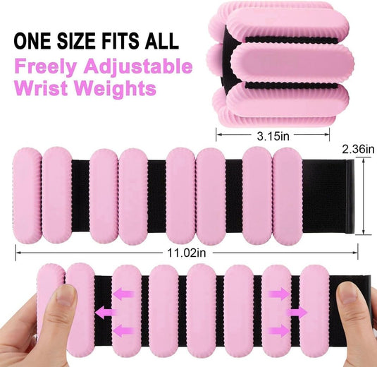 2 stuks verstelbare polsgewichten enkelgewichten voor oefeningen wandelen joggen yoga aerobics pilates gewichtsarmband fitnessarmband (14-23 cm) - happygetfit.com