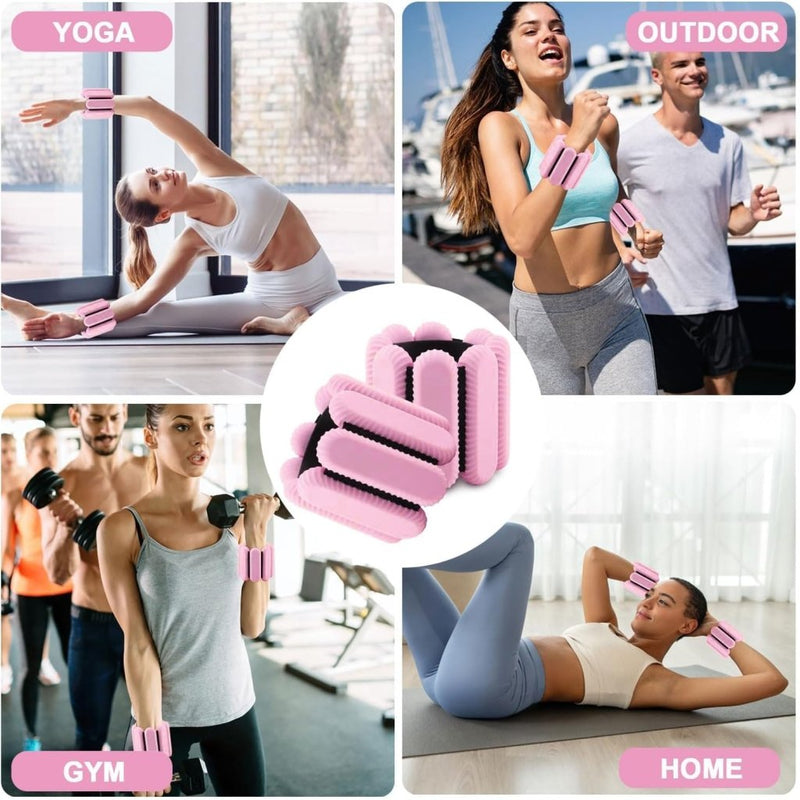 Load image into Gallery viewer, 2 stuks verstelbare polsgewichten enkelgewichten voor oefeningen wandelen joggen yoga aerobics pilates gewichtsarmband fitnessarmband (14-23 cm) - happygetfit.com
