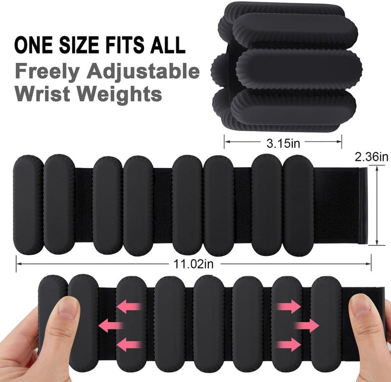 Load image into Gallery viewer, 2 stuks verstelbare polsgewichten enkelgewichten voor oefeningen wandelen joggen yoga aerobics pilates gewichtsarmband fitnessarmband (14-23 cm) - happygetfit.com
