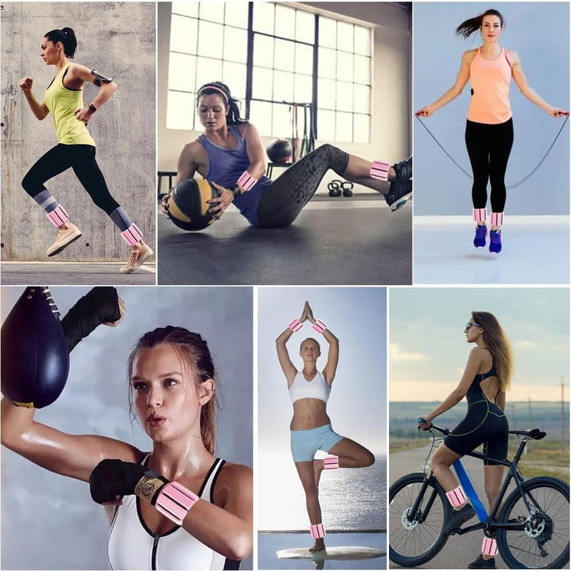 Load image into Gallery viewer, 2 stuks verstelbare polsgewichten enkelgewichten voor oefeningen wandelen joggen yoga aerobics pilates gewichtsarmband fitnessarmband (14-23 cm) - happygetfit.com

