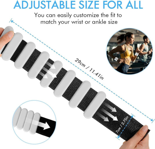 2 stuks verstelbare polsgewichten enkelgewichten voor oefeningen wandelen joggen yoga aerobics pilates gewichtsarmband fitnessarmband (14-23 cm) - happygetfit.com
