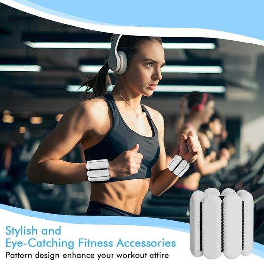 2 stuks verstelbare polsgewichten enkelgewichten voor oefeningen wandelen joggen yoga aerobics pilates gewichtsarmband fitnessarmband (14-23 cm) - happygetfit.com