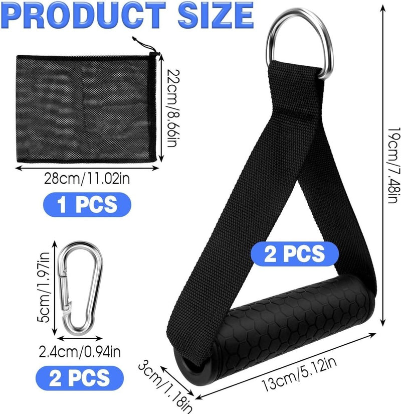 Laad afbeelding in Galerijviewer, Verbeter je krachttraining met de Ervaar ultieme krachttraining met deze weerstandsgrepen set, inclusief twee 19cm handgrepen, een 22cm band, twee 5cm karabijnhaken en een 28cm mesh tas voor opslag. Wordt geleverd met alles wat je nodig hebt: 1 tas, 2 handgrepen en 2 karabijnhaken.
