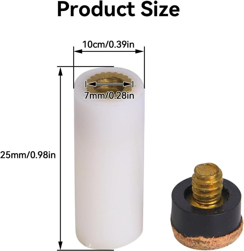 Chargez l'image dans la visionneuse de la galerie, 20-delige biljartkeu tip set 10 mm – leren schroefpunten met kunststof huls voor pool en snooker - happygetfit.com

