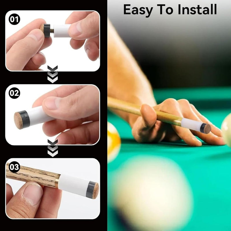 Chargez l'image dans la visionneuse de la galerie, 20-delige biljartkeu tip set 10 mm – leren schroefpunten met kunststof huls voor pool en snooker - happygetfit.com
