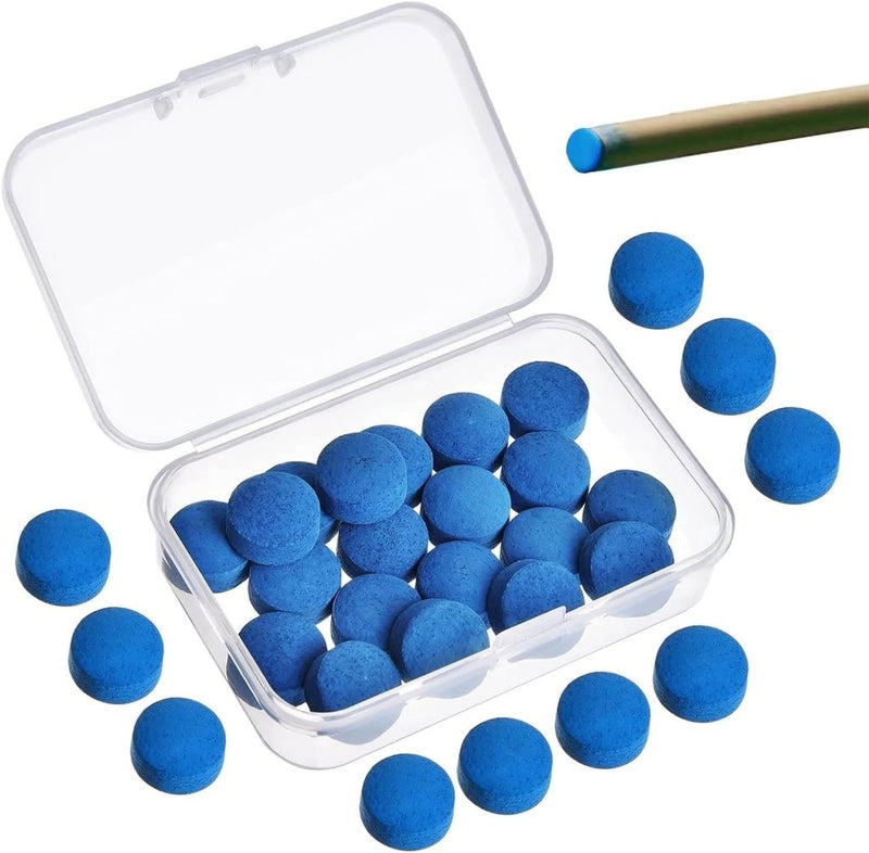Laden Sie das Bild in Galerie -Viewer, 20x Biljartkeu Tips 13 mm – Leren Keu Punten met Opbergdoos – Voor Biljart &amp; Snooker - happygetfit.com
