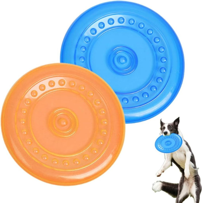 Laden Sie das Bild in Galerie -Viewer, 2x hondenfrisbee 15,5 cm – drijvend rubber hondenspeelgoed voor apporteren en training - happygetfit.com
