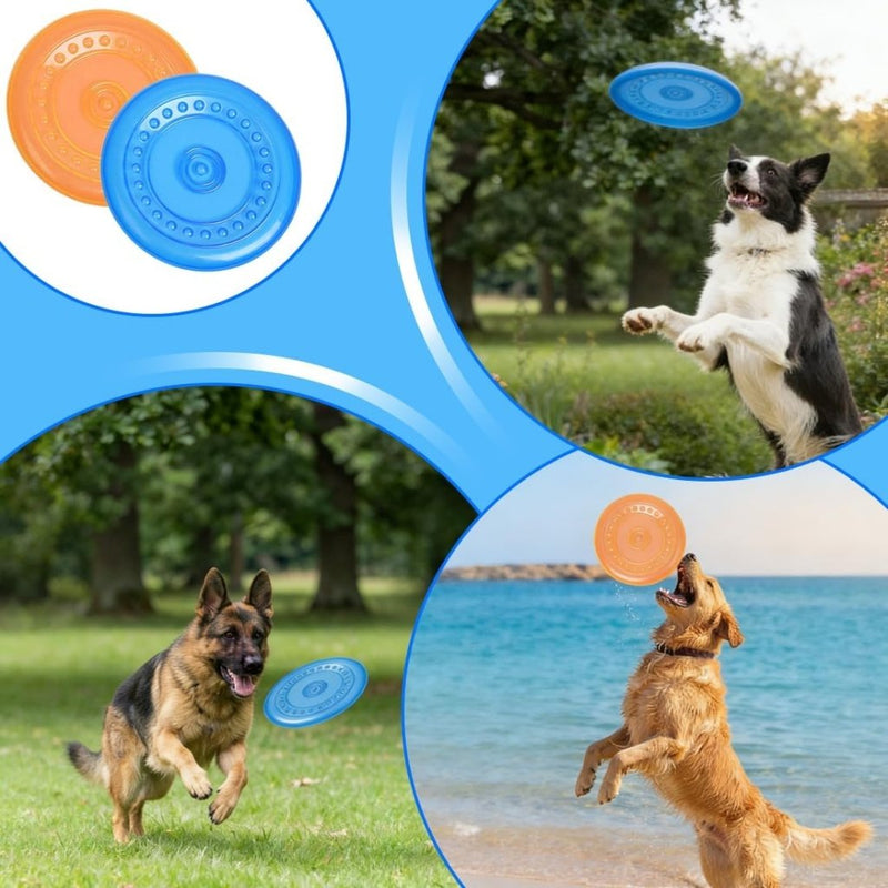 Laden Sie das Bild in Galerie -Viewer, 2x hondenfrisbee 15,5 cm – drijvend rubber hondenspeelgoed voor apporteren en training - happygetfit.com
