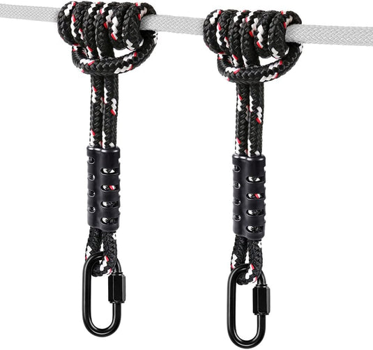 2x prusik lus 50 cm x 10 mm – polyester veiligheidstouw met genaaide lus voor outdoor en camping - happygetfit.com