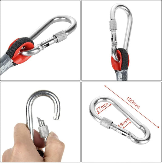 2x statisch outdoor touw 10 m x 10 mm – met 4 karabijnhaken en reflecterende details - happygetfit.com