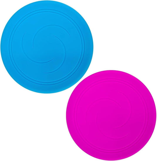 2x zachte frisbee 17 cm – flexibele siliconen werpschijven voor kinderen en buiten spelen - happygetfit.com