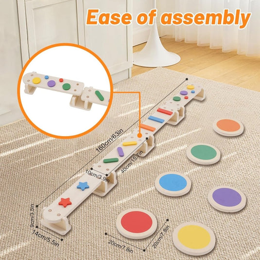3-in-1 houten balansset voor kinderen met stapstenen – Montessori speelgoed – obstakelbaan – balanstraining - happygetfit.com