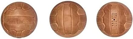 Laad afbeelding in Galerijviewer, Vintage Soccer Ball Antique Leather Football Size 5, Light Brown
