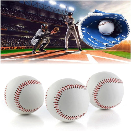 4 stuks handgenaaide zachte honkbal, 9 inch PU baseballen, softbal voor training, volwassenen en jongeren, professionele games - happygetfit.com