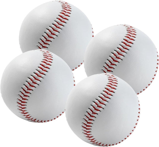 4 stuks handgenaaide zachte honkbal, 9 inch PU baseballen, softbal voor training, volwassenen en jongeren, professionele games - happygetfit.com
