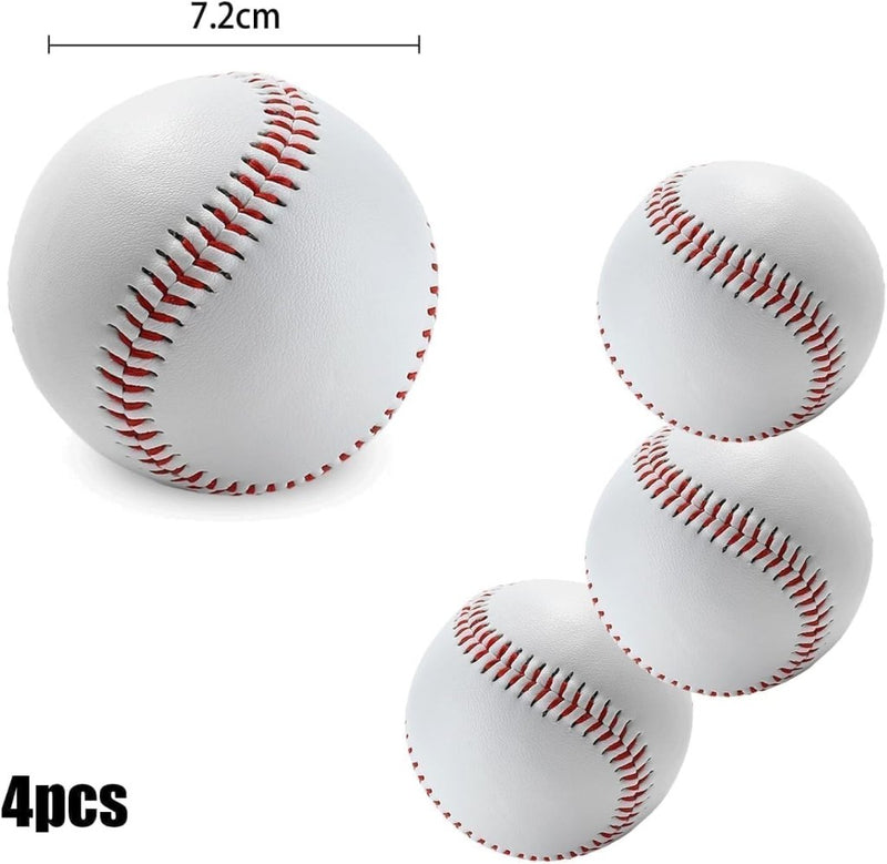 Laden Sie das Bild in Galerie -Viewer, 4 stuks handgenaaide zachte honkbal, 9 inch PU baseballen, softbal voor training, volwassenen en jongeren, professionele games - happygetfit.com

