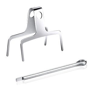 Load image into Gallery viewer, Twee strakke, minimalistische metalen tanden, die doen denken aan mountainbikeonderdelen, naast elkaar geplaatst op een witte achtergrond vormen de &quot;Perfecte remblokken voor jouw mountainbike avonturen!.
