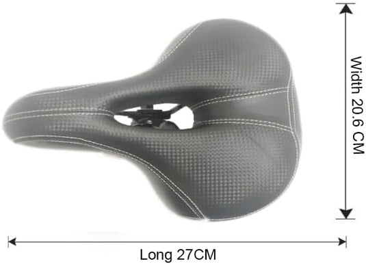 Comfortabel fietszadel met traagschuim en dubbele vering zwart