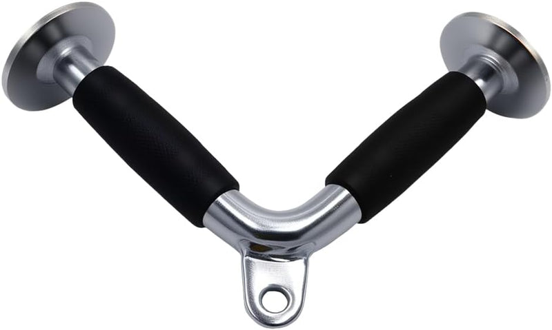 Laad afbeelding in Galerijviewer, V-bar triceps handgreep met draaibare aansluiting en rubberen grip – kabelgreep – fitness accessoire
