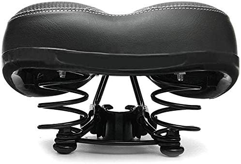 Comfortabel fietszadel met traagschuim en dubbele vering zwart