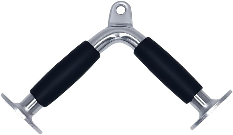 Laad afbeelding in Galerijviewer, V-bar triceps handgreep met draaibare aansluiting en rubberen grip – kabelgreep – fitness accessoire
