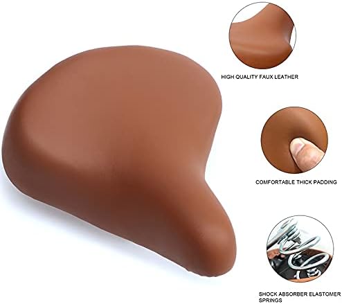 Breed kinderfietszadel bruin voor fietsen van 12 tot 20 inch