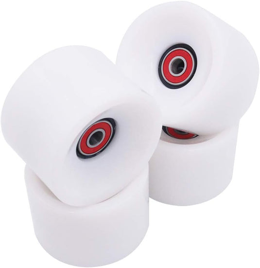 Longboard wielen 70 x 51 mm 78A met ABEC-9 lagers 4 stuks wit – cruiser skateboard wielen
