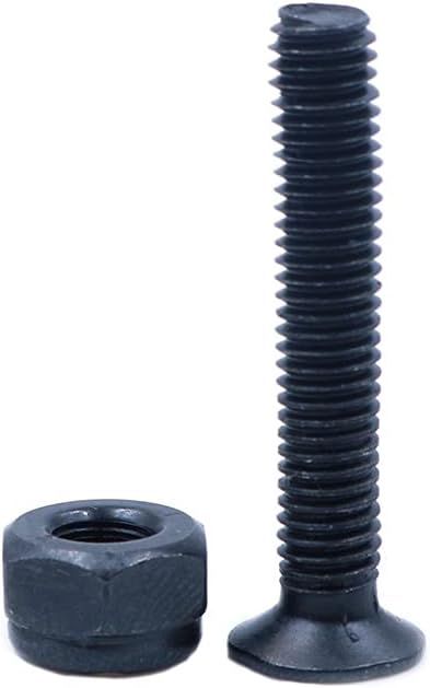 Skateboard schroeven 35 mm met moeren 16 stuks zwart – truck montagebouten – longboard accessoires