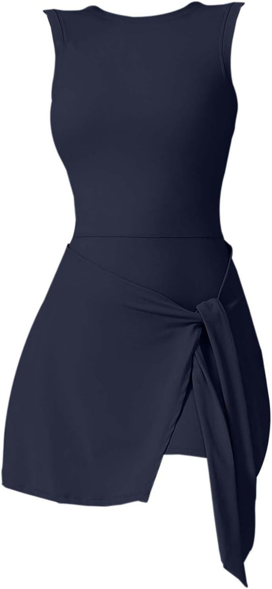 Dames sportjurk met bandjes en open rug voor tennis en fitness – tennisjurk – sportjurk