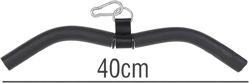 Laad afbeelding in Galerijviewer, Rechte kabelstang 40 cm met antislip handgrepen tot 150 kg – lat pulldown bar – biceps triceps stang

