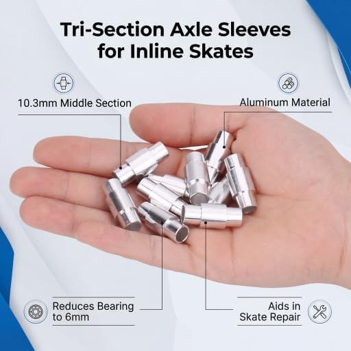 Load image into Gallery viewer, Dilwe 10 stuks wiellagers, afstandsschijven, spacer inline skates aluminium inline speed spacer voor standaard skate wielen 8 mm 6 mm assen
