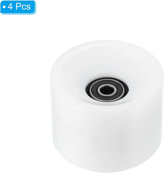 Longboard wielen 70 x 51 mm 78A met ABEC-9 lagers 4 stuks wit – cruiser skateboard wielen