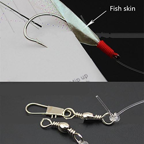 Load image into Gallery viewer, Luminous Fishing Rigs with Real Fish Skin, Glow Beads &amp; High Carbon Hooks for Fresh/Saltwater
