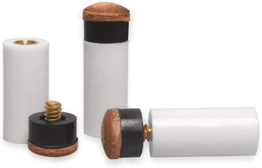 Amacoam Biljartkeu Spitzen 20 stuks 12 mm harde biljartkeu koperen schroef-vervanging tips met poolqueue klemmen voor biljartsticks snooker poolqueues, bruine spelpunten set biljart accessoires