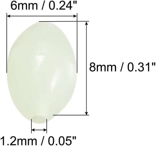 Lichtgevende viskralen 100 stuks 8 x 6 mm met opbergdoos – glow beads – visaccessoires