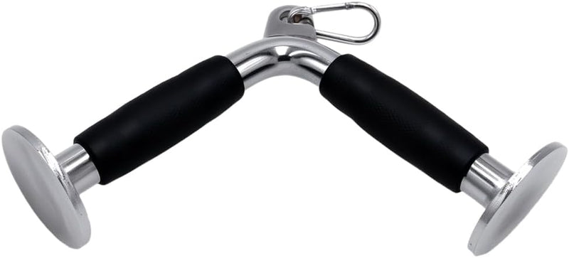 Laad afbeelding in Galerijviewer, V-bar triceps handgreep met draaibare aansluiting en rubberen grip – kabelgreep – fitness accessoire
